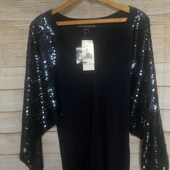 French connection blue sequin sweater dress size 6 - Picture 7 of 9